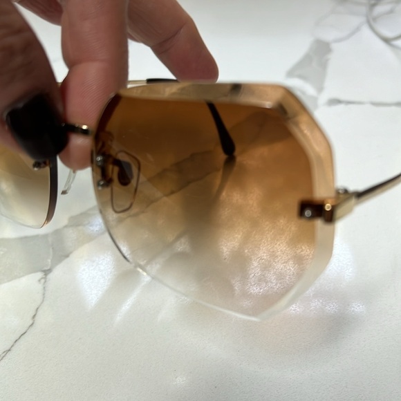 Vintage Beveled Rimless Large Sunglasses Ophthalmic for Prescription as Needed